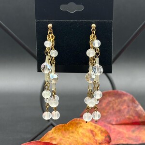 Crystal Stud Tassel Earrings