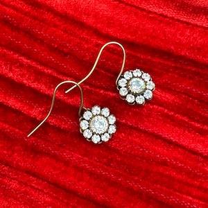 Crystal Rhinestone Flower Dangles, Lightweight earrings