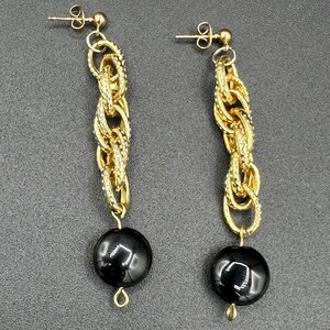 Long Gold Drop Studs