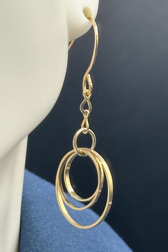 Gold Infinity Dangle Earrings - image 2