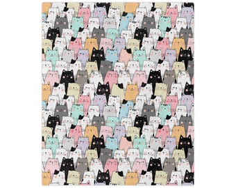Velveteen Minky Blanket Cats