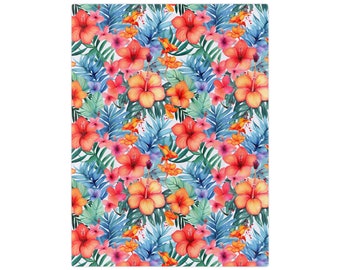 Couverture Minky Velours Bleu Tropical