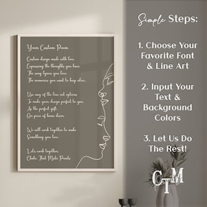 Custom Poem Wall Art, Custom Quote Ideal Print, Personalised Text Art Gift, Custom Minimal Line Art Birthday Poster, Custom Celebration Gift