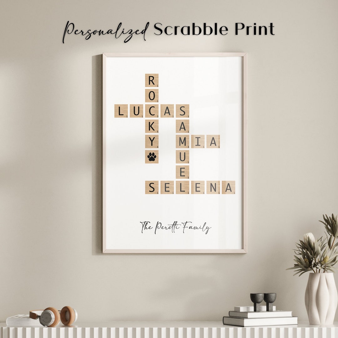 Personalized Scrabble Print Crossword Scrabble Print Custom Etsy