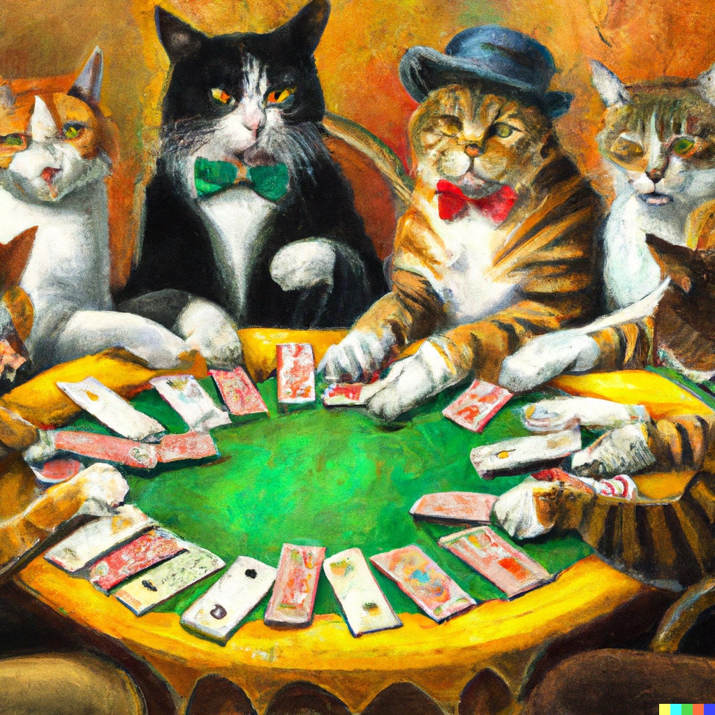 Cats Playing Poker 1 of 4 Etsy