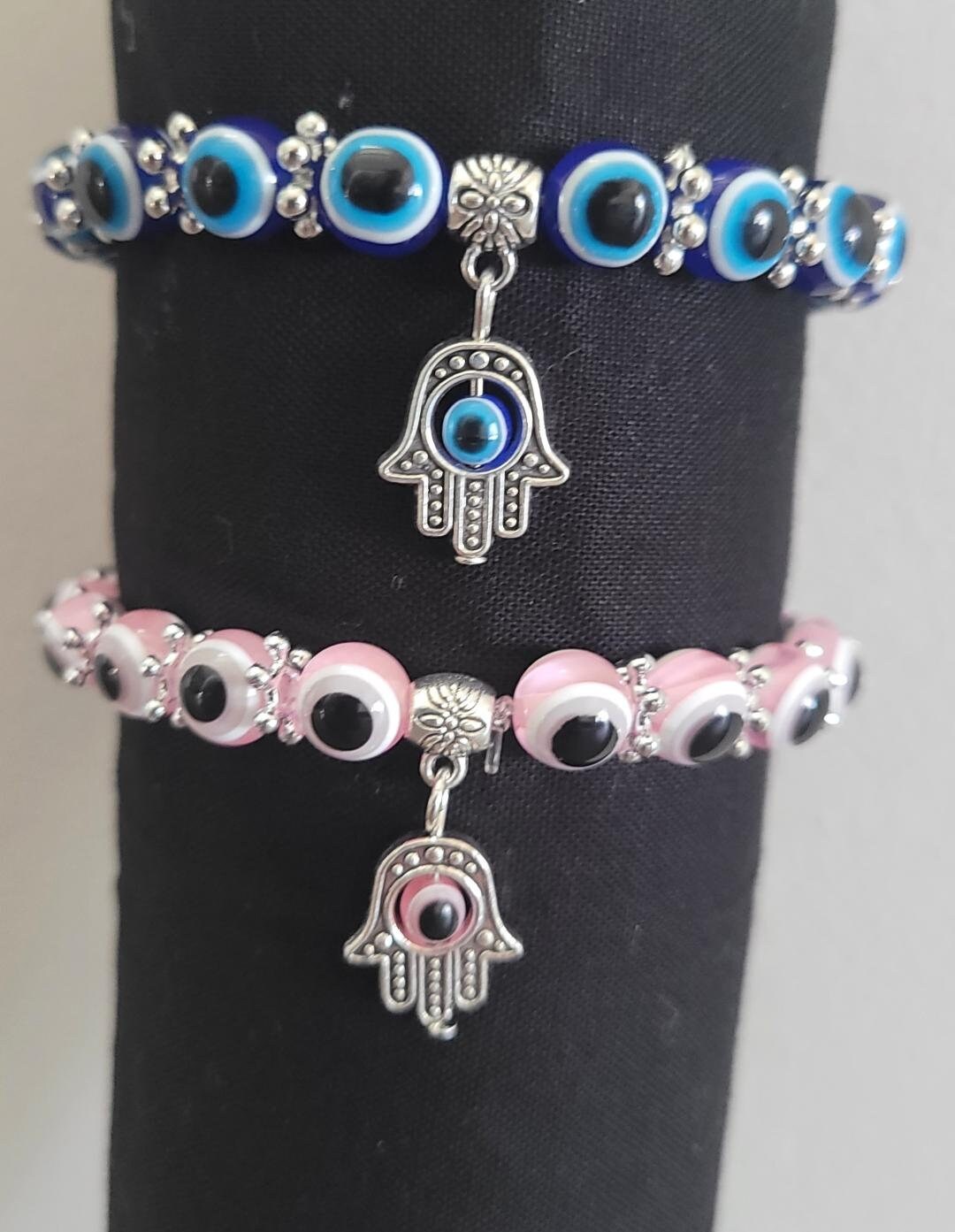 Hamsa Evil Eye Bracelet Turkish Evil Eye Bracelet Ojo Turco Etsy