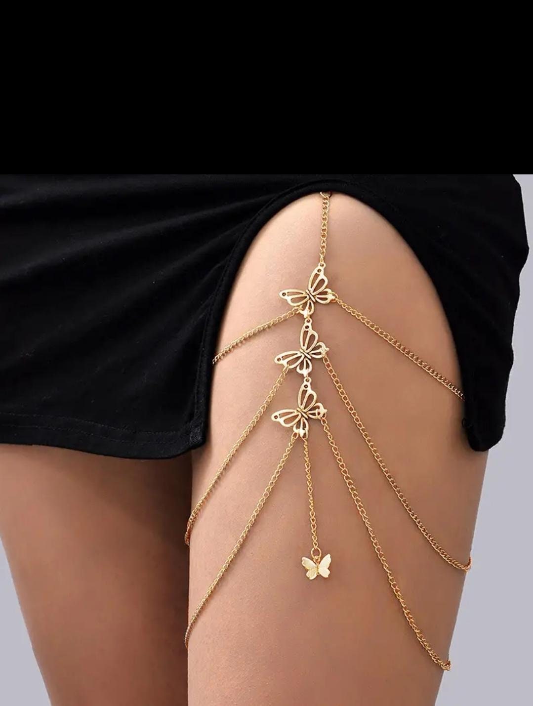 Fashion Front Ladies Multi Layered Ankle Leg Chain- Gold