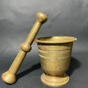 Antique +100yrs Old Rare Copper Pestle and Mortar Palestinian Handmade