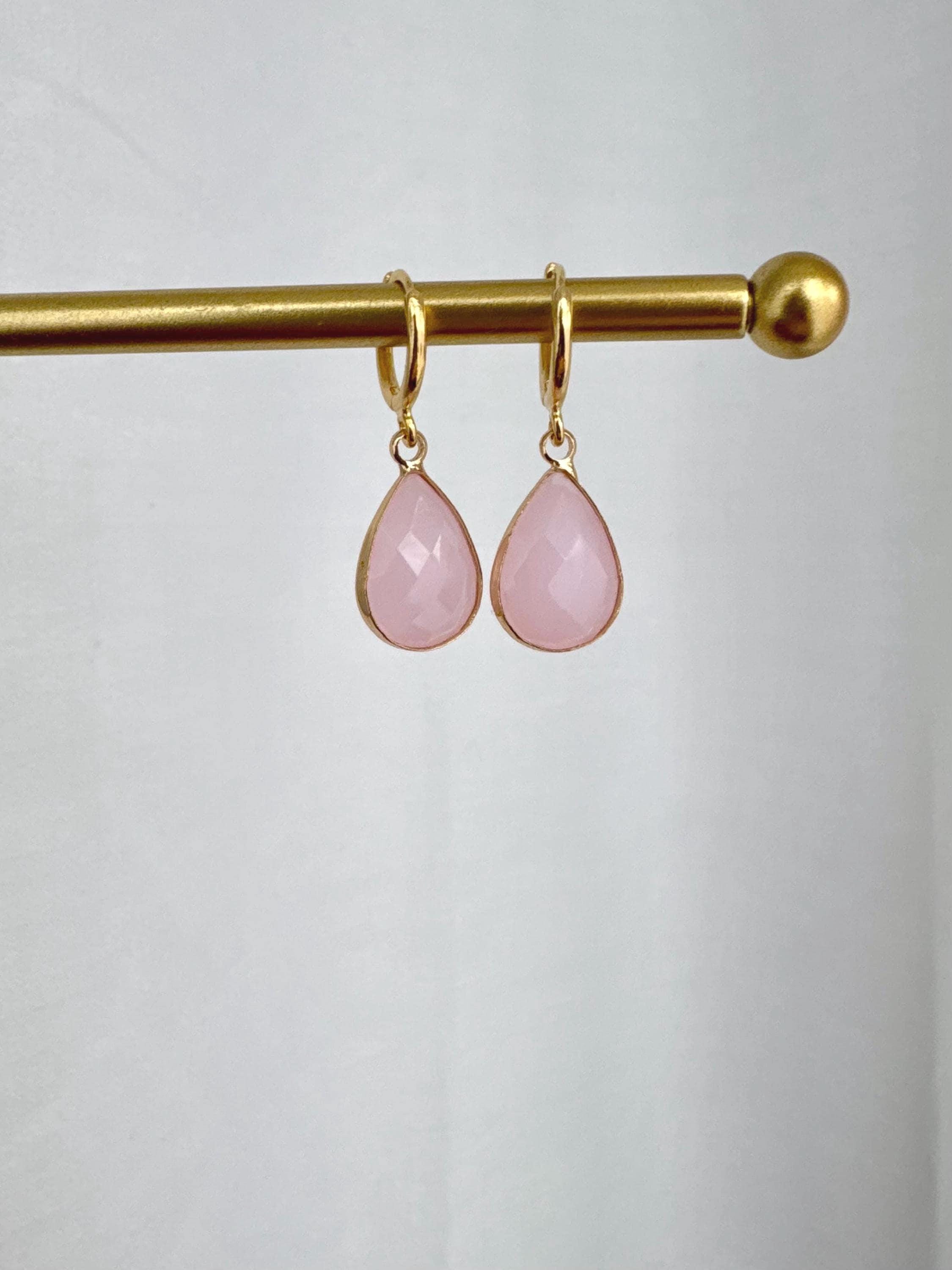 Orecchini a goccia in oro rosa, con sacchetto regalo