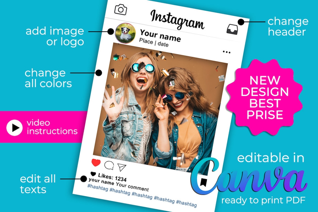 Instagram Frame edit in Canva Free, Template, Instaframe, Instant ...