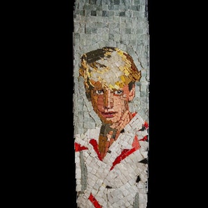 Tony Hawk skateboard portrait of famous skateboarder gift for bedroom decoration skateboard art deck of Tony Hawk Mosaic portrait home decor
