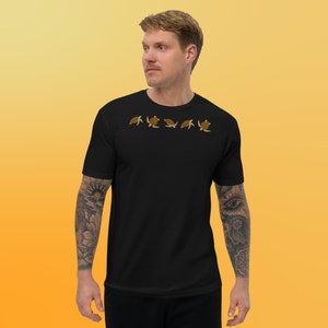 Men&#39;s Short Sleeve Fitted T-Shirt - Sea Turtle Design