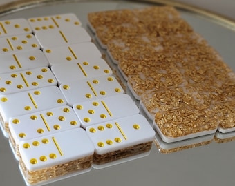 White &  Gold Dominoes set