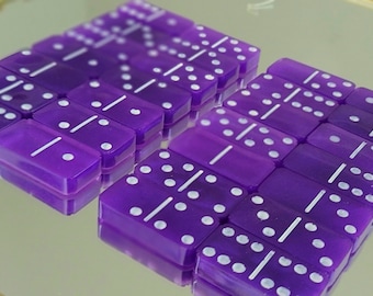 Purple & White Dominoes Set
