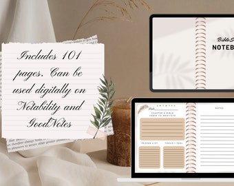 Bible Study Digital Notebook, Goodnotes, Notability