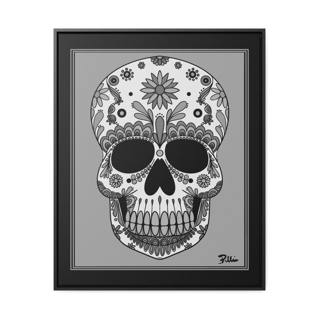 Sugar Skull Framed Print Etsy