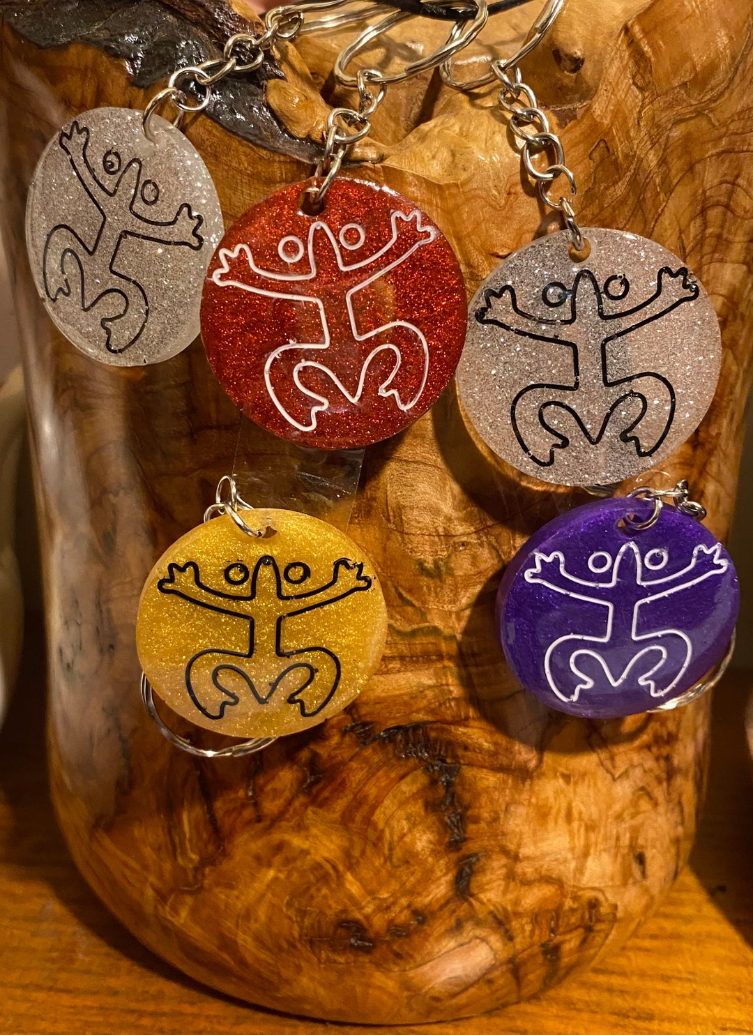 Coqui Taino Resin Frog Keychains Etsy