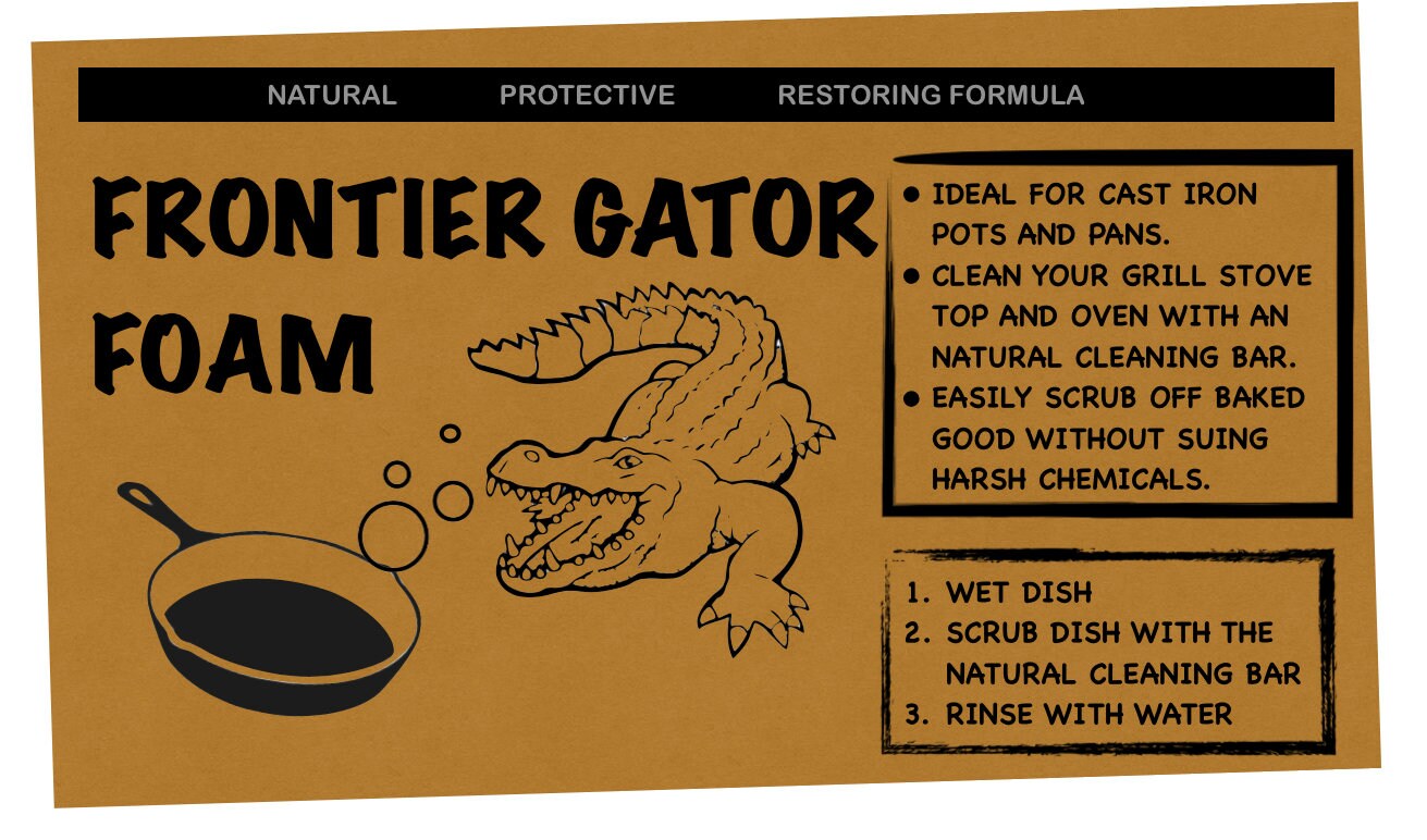 Frontier Gator Foam, Natural Cast Iron and Grill Scrubber Soap