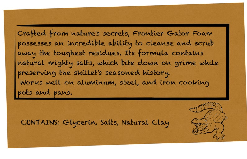 Frontier Gator Foam, Natural Cast Iron and Grill Scrubber Soap