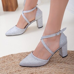 Chaussure de mariée argentée top