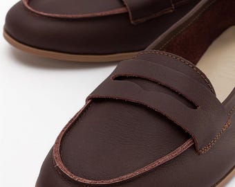 Dunkelbraune Lederschuhe, Lederschuhe, Frauen Lederschuhe, Dunkelbraune Leder Loafers, Frauen Loafers, Dunkelbraune Loafers, Geschenk für Sie