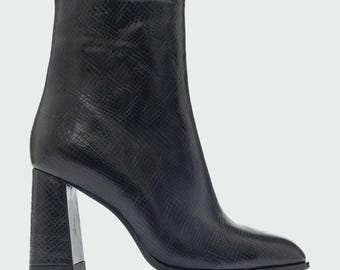 Black Patent High Heel Boots, Black Boots, Women's Black Boots, Black Booties, Black Winter Boots, Boho Boots, Black Heeled Boot, Ankle Boot