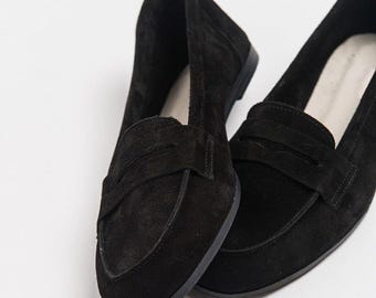 Black Suede Leather Loafers, Womens Loafers, Black Suede Leather Shoes, Loafer Shoes, Leather Loafers, Loafer, Suede Loafers