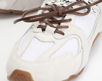 White Suede Leather Sneakers, Women Suede Leather Sneakers, Leather Sneakers, Comfortable Shoes, Suede Sneakers