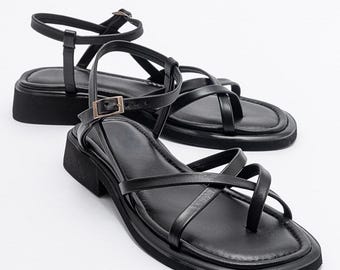 Black Leather Sandals, Black Barefoot Sandals, Womens Leather Sandals, Black Strappy Sandals, Black Sandals, Boho Sandals, Leather Sandals