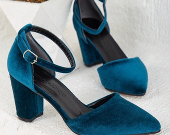 Dark sales turquoise heels