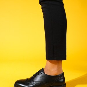 Avra - Black Leather Oxford Shoes (Women)