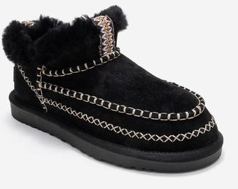 Platform Winter Boots for Women, Suede Boots, Cozy Winter Shoes, Warm Boots, Handmade Winter Footwear