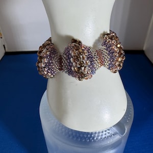 hand woven seed bead bracelet and earrings