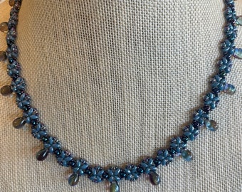 Woven seed bead necklace
