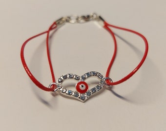 Red Hearts Clip Bracelet