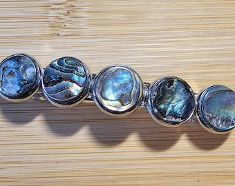 Abalone Shell Silver Barrette: Elegant Hair Clip (60mm) - Etsy