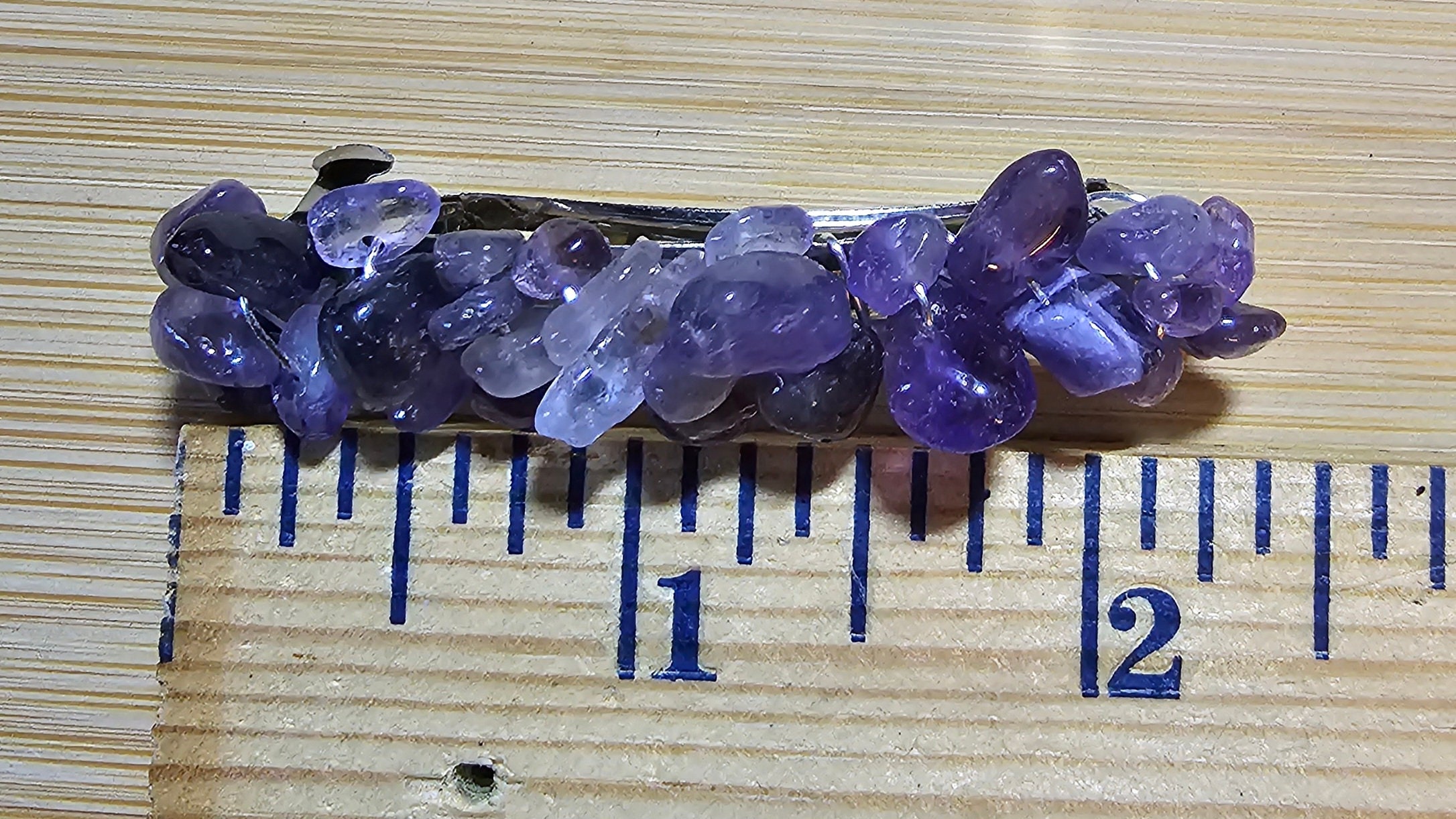 Amethyst Chip Hair Barrette - Purple Women\'s Jewelry Amethyst Hair Clip and Square Cross Bobby Pin Set – Barrette  main image 4