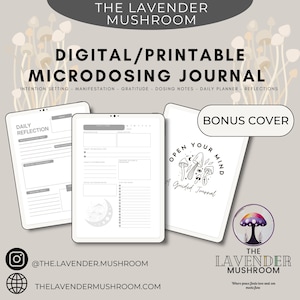 Microdosing Journal - Guided Journal/Planner/Tracker w/ Manifestation, Intention Setting, and Reflections for digital download or Printing