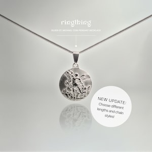 Silver St. Michael Necklace – Waterproof Stainless Steel Pendant, Christian Catholic Jewellery, Archangel Protection, Unisex Religious Gift