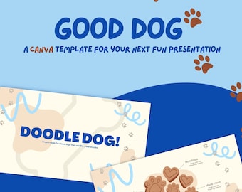 Goede hond presentatiesjabloon, Canva presentatiesjabloon, creatieve presentatiesjabloon, leuke Canva sjabloon