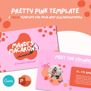 Kracht van roze Canva-presentatiesjabloon, Canva-sjabloon, Powerpoint-presentatie