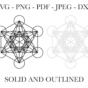 Metatrons Cube SVG, Metatrons Cube PNG, Metatrons Cube Wandclipart, Sacred Geomerty PDF, Kristallgitter Vorlage, Metatron Cube Vektor jpeg