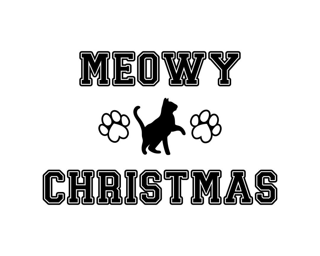 Meowy Christmas Cat Design: Shirt Sublimation Cut File (PNG SVG DXF) - Etsy
