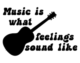 Music Quote SVG: Guitar Silhouette, Musician Band PNG (Digital File)