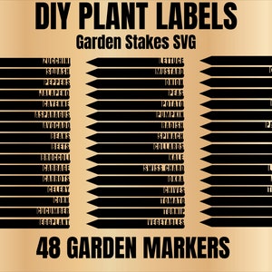 Lasergraveerbestand tuinstokken - ontwerp plantenstokjes - tuinlabels SVG - DIY-planttags voor groenten en kruiden