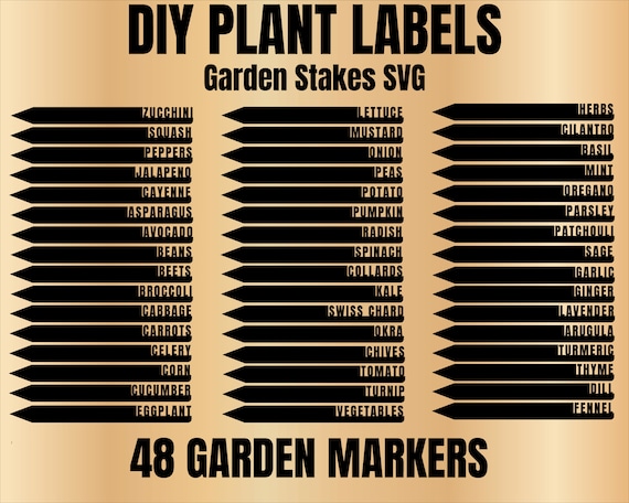Garden Stakes Laser Engrave File: Plant Labels SVG, DXF, AI (Digital Download)