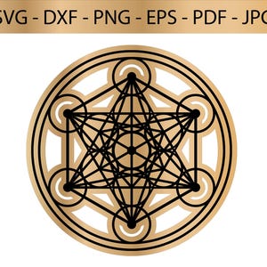 Metatrons Cube lasergesneden bestand - Metatron's Cube gelaagde CNC-ontwerp - Metatron houtlaserbestand - svg dxf png eps pdf jpg - spirituele muurkunst