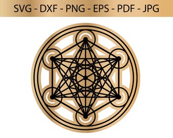 Metatrons Cube Laser Cut File - Metatron's Cube layered CNC design - Metatron wood laser file - svg dxf png eps pdf jpg - Spiritual wall art
