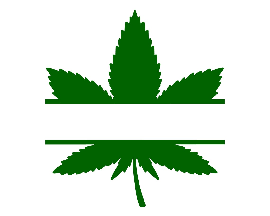 Marijuana Split Monogram SVG Custom Name Template for Engraving Cutting ...