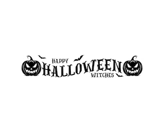 Happy Halloween Witches SVG File: T-shirt Design, Cricut, Silhouette (Digital Download)